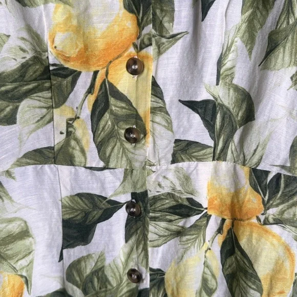 H&M‎ Green and White Puff Sleeve Mini Wrap Dress - Picture 5 of 11